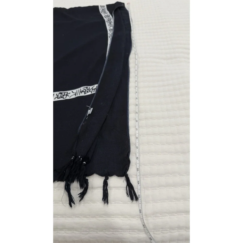 Black Sarong / Tapestry with Oriental Style‎ Characters (Kanji) - Virtues